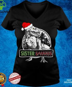 Womens Sistersaurus T hoodie, sweater, longsleeve, shirt v-neck, t-shirt Dinosaur Christmas Pajamas T rex Family T Shirt