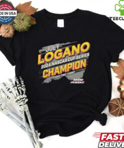 Women’s Team Penske Black Joey Logano 2024 NASCAR Cup Series Champion Vintage V Neck T Shirt