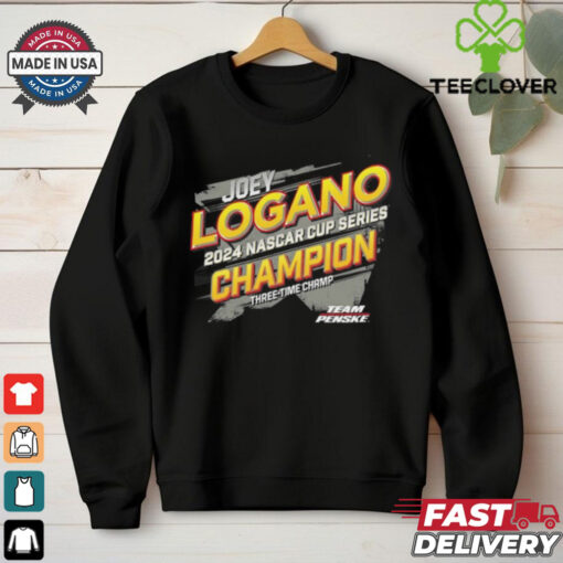 Women’s Team Penske Black Joey Logano 2024 NASCAR Cup Series Champion Vintage V Neck T Shirt