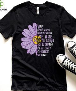 Womens We are Strong Crohns and Colitis Awareness Supporter Ribbon V Neck T Shirt