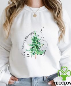 Women’s Yellow Merry And Bright Christmas Tree Shirt