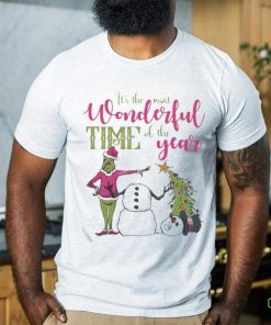 Wonderful Time Of The Year Grinch Snowman Christmas T shirt