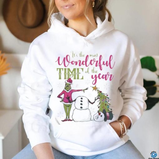 Wonderful Time Of The Year Grinch Snowman Christmas T hoodie, sweater, longsleeve, shirt v-neck, t-shirt