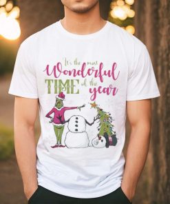 Wonderful Time Of The Year Grinch Snowman Christmas T hoodie, sweater, longsleeve, shirt v-neck, t-shirt