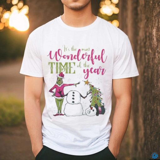 Wonderful Time Of The Year Grinch Snowman Christmas T hoodie, sweater, longsleeve, shirt v-neck, t-shirt