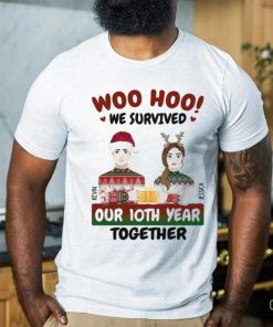 Woo Hoo We Survived Christmas Gift For Couples Personalized T Shirt