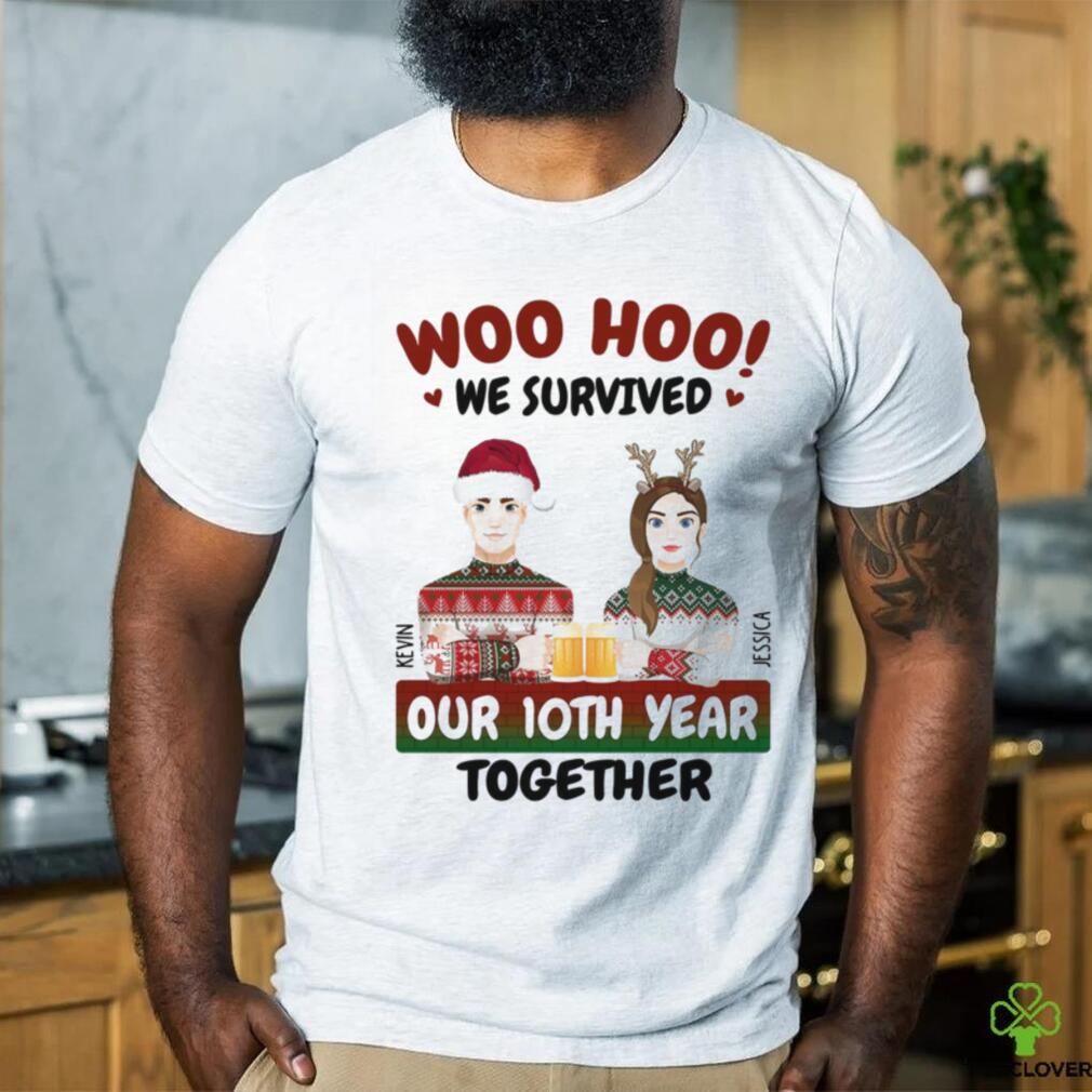 Woo Hoo We Survived Christmas Gift For Couples Personalized T Shirt Woo Hoo We Survived Christmas Gift For Couples Personalized T Shirt