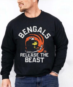 Woodstock Peanuts x Cincinnati Bengals Release The Beast t hoodie, sweater, longsleeve, shirt v-neck, t-shirt