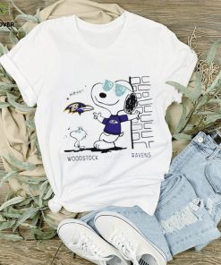 Woodstock Snoopy Baltimore Ravens For Sports Fan Tee Shirt