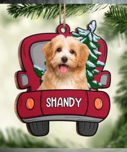 Woof You A Merry Christmas, Parents   Personalized Custom Car Shaped Wood Photo Christmas Ornament   Upload Image, Gift For Pet Lovers, Christmas Gift