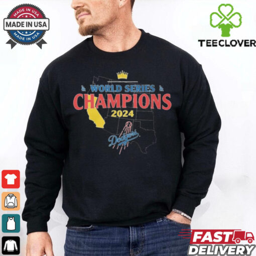 World Series Champions 2024 Los Angeles Dodgers Maps USA Shirt