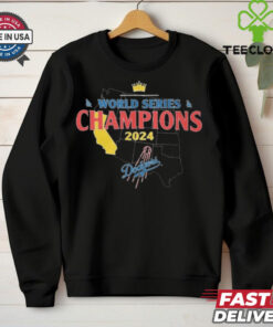 World Series Champions 2024 Los Angeles Dodgers Maps USA Shirt