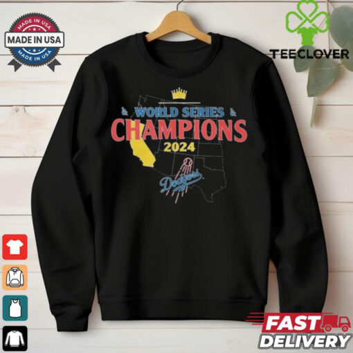 World Series Champions 2024 Los Angeles Dodgers Maps USA Shirt