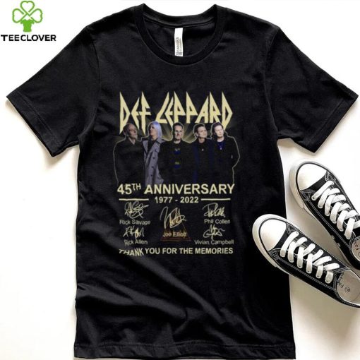 World Tour 2022 Def Leppard 45th anniversary 1977 2021 thank you for the memories signatures shirt