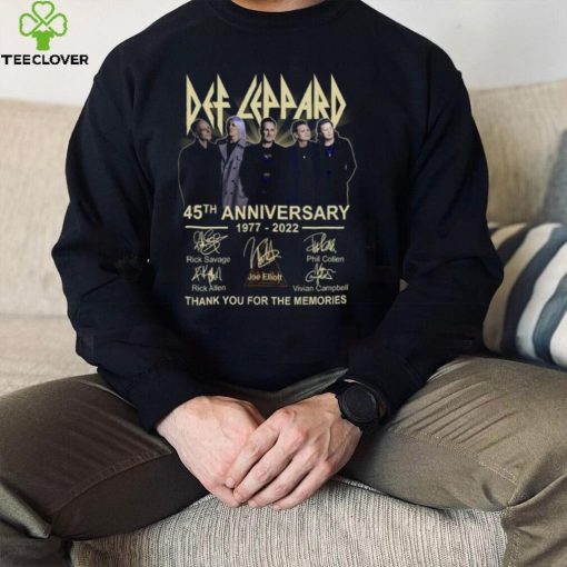 World Tour 2022 Def Leppard 45th anniversary 1977 2021 thank you for the memories signatures shirt