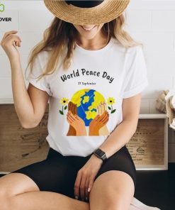 World peace day 21 September earth and flowers shirt