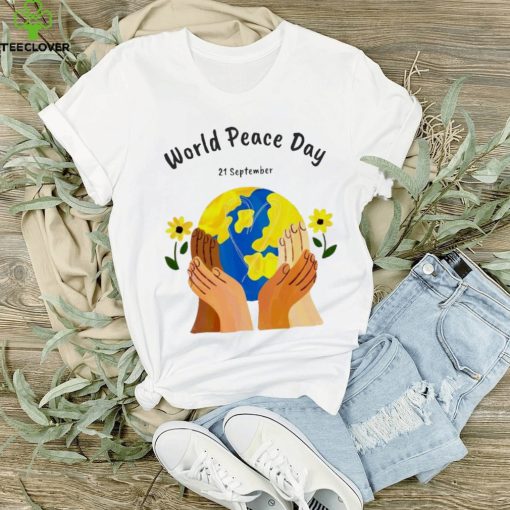 World peace day 21 September earth and flowers shirt