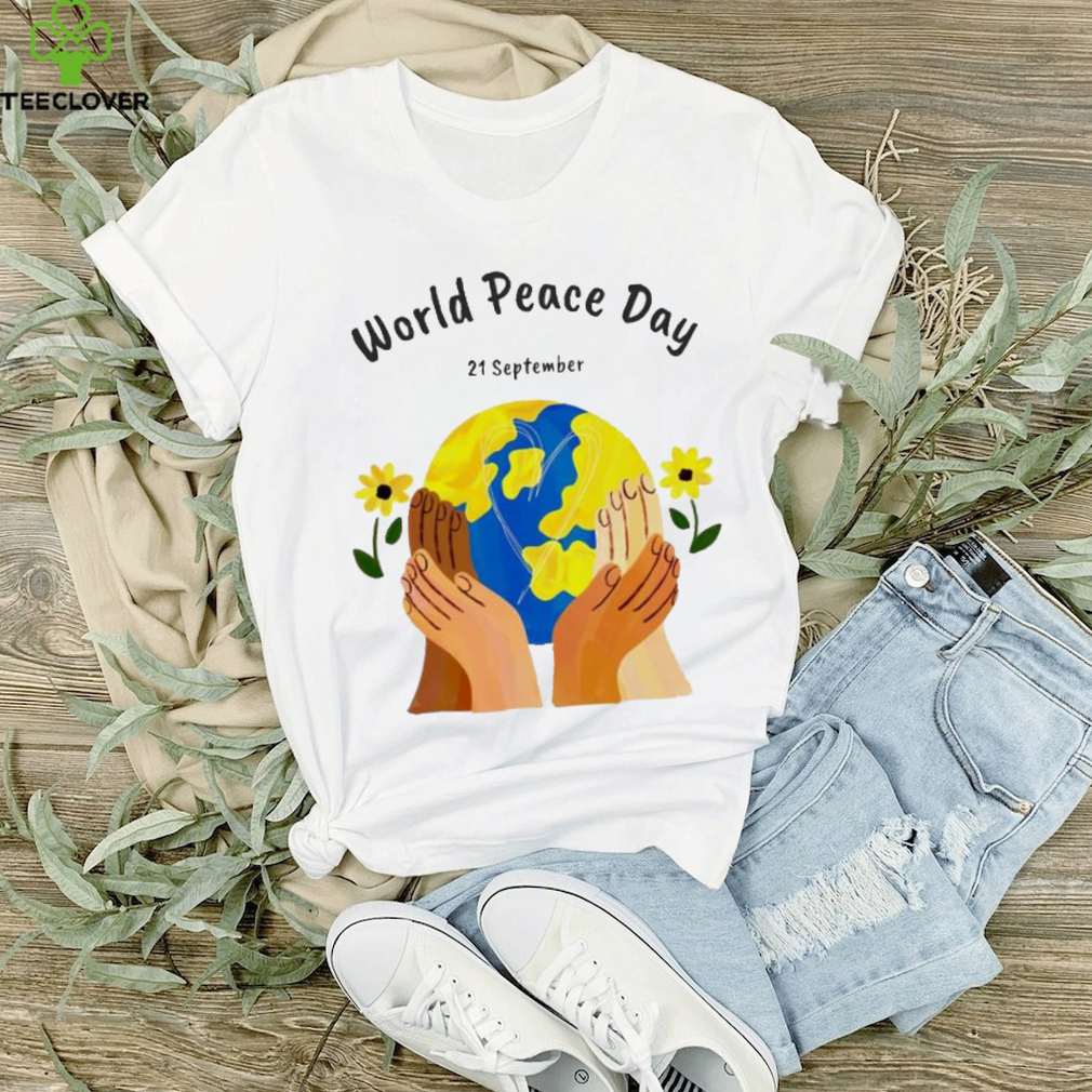 World peace day 21 September earth and flowers shirt World peace day 21 September earth and flowers shirt