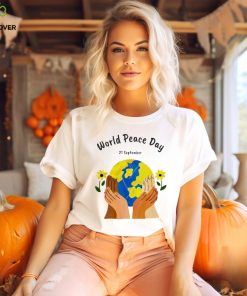World peace day 21 September earth and flowers shirt 2 World peace day 21 September earth and flowers shirt