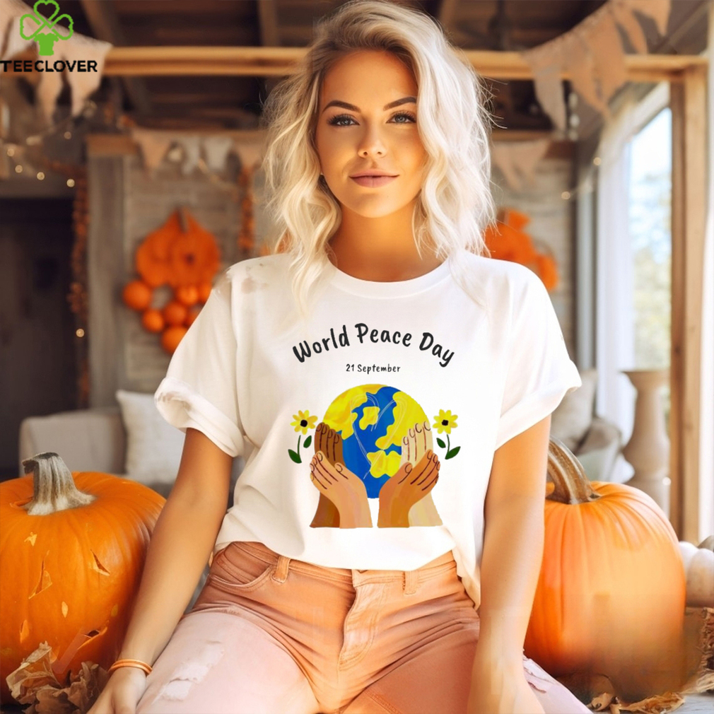 World peace day 21 September earth and flowers shirt World peace day 21 September earth and flowers shirt