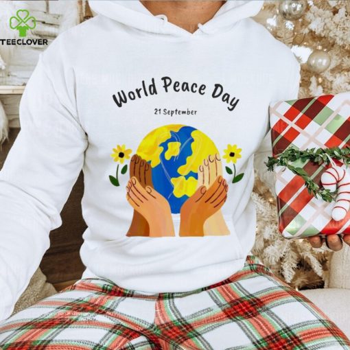 World peace day 21 September earth and flowers shirt
