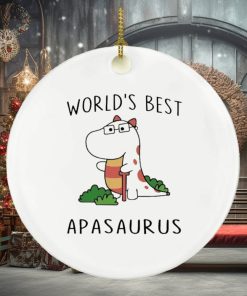 Worlds best apasaurus ornament