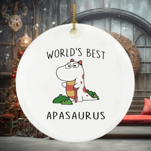 Worlds best apasaurus ornament