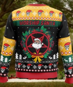 Worship Santa Ugly Christmas Sweater 1