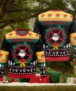 Worship Santa Ugly Christmas Sweater