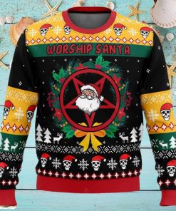 Worship Santa Ugly Sweater – Custom Christmas Family Sweatshirt