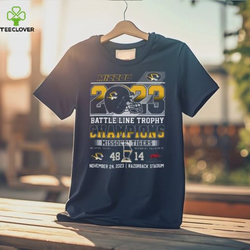 2023 Battle Line Trophy Champions Missouri Tigers 48 – 14 Arkansas Razorbacks November 24, 2023 Razorback Stadium T Shirt