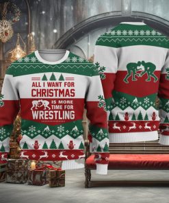 Wrestling All I Want For Christmas Family Gift Ugly Christmas Sweater
