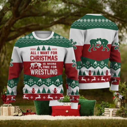 Wrestling All I Want For Christmas Family Gift Ugly Christmas Sweater