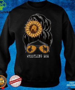 Wrestling Mom Messy Bun Hair Glasses For Wrestler T Shirt