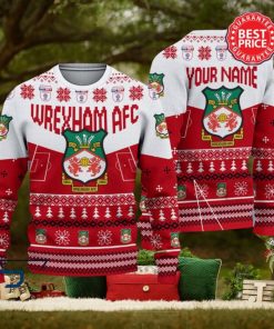 Wrexham AFC EFL Logo Custom Name Ugly Sweater Christmas
