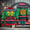 Custom Funny Christmas Holiday Santa Riding Sharks Ugly Sweater