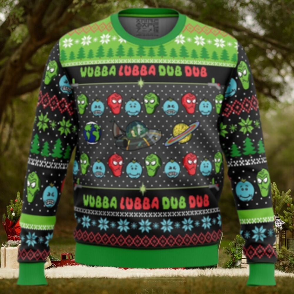 Wubba Lubba Rick and Morty Ugly Christmas Sweater Wubba Lubba Rick and Morty Ugly Christmas Sweater