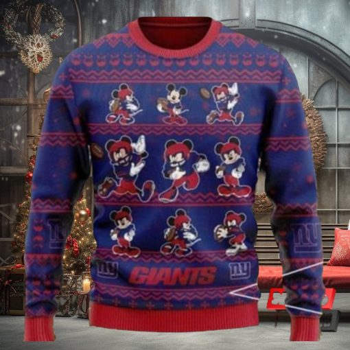 Nfl New York Giants Black Blue Ugly Christmas Sweaters