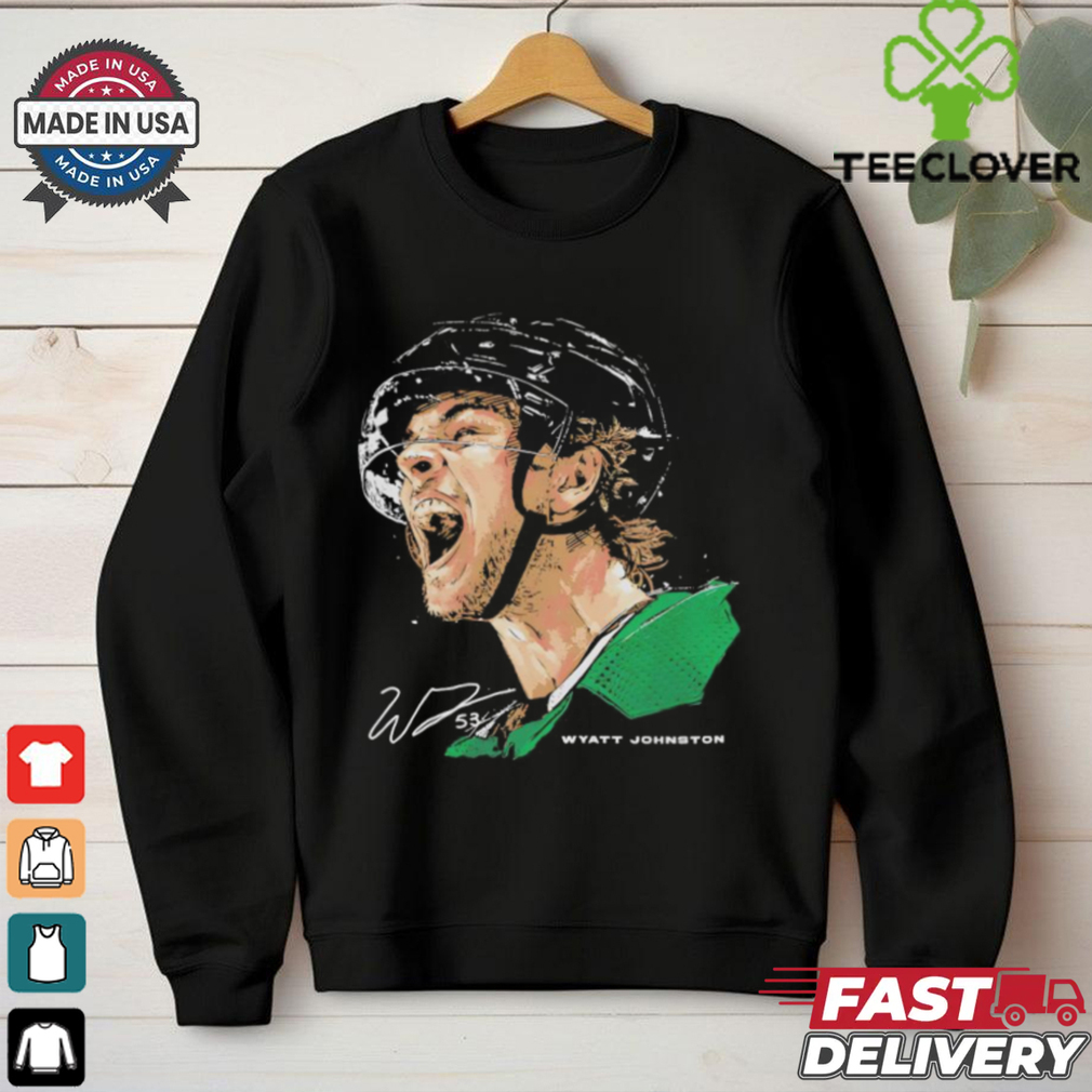 Wyatt Johnston Dallas Stars NHL hockey scream signature vintage shirt Wyatt Johnston Dallas Stars NHL hockey scream signature vintage shirt