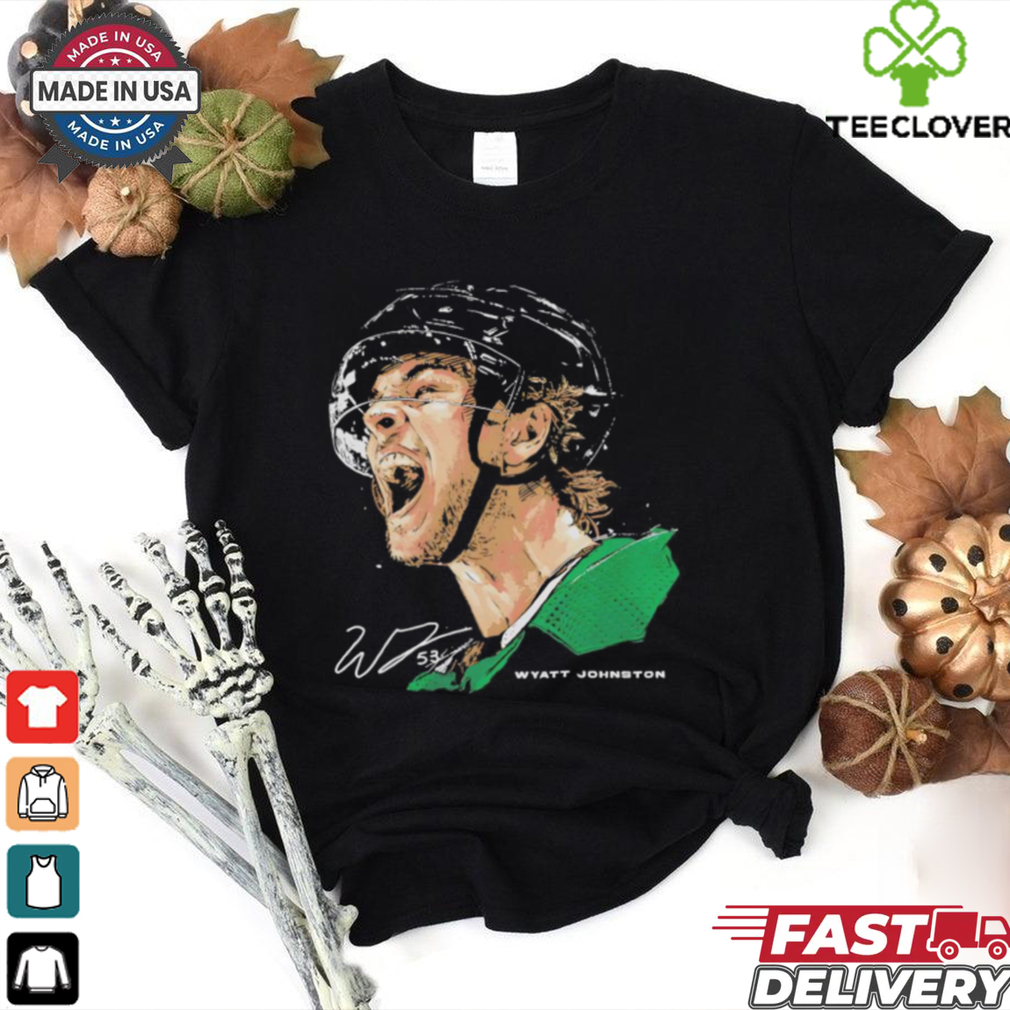 Wyatt Johnston Dallas Stars NHL hockey scream signature vintage shirt Wyatt Johnston Dallas Stars NHL hockey scream signature vintage shirt