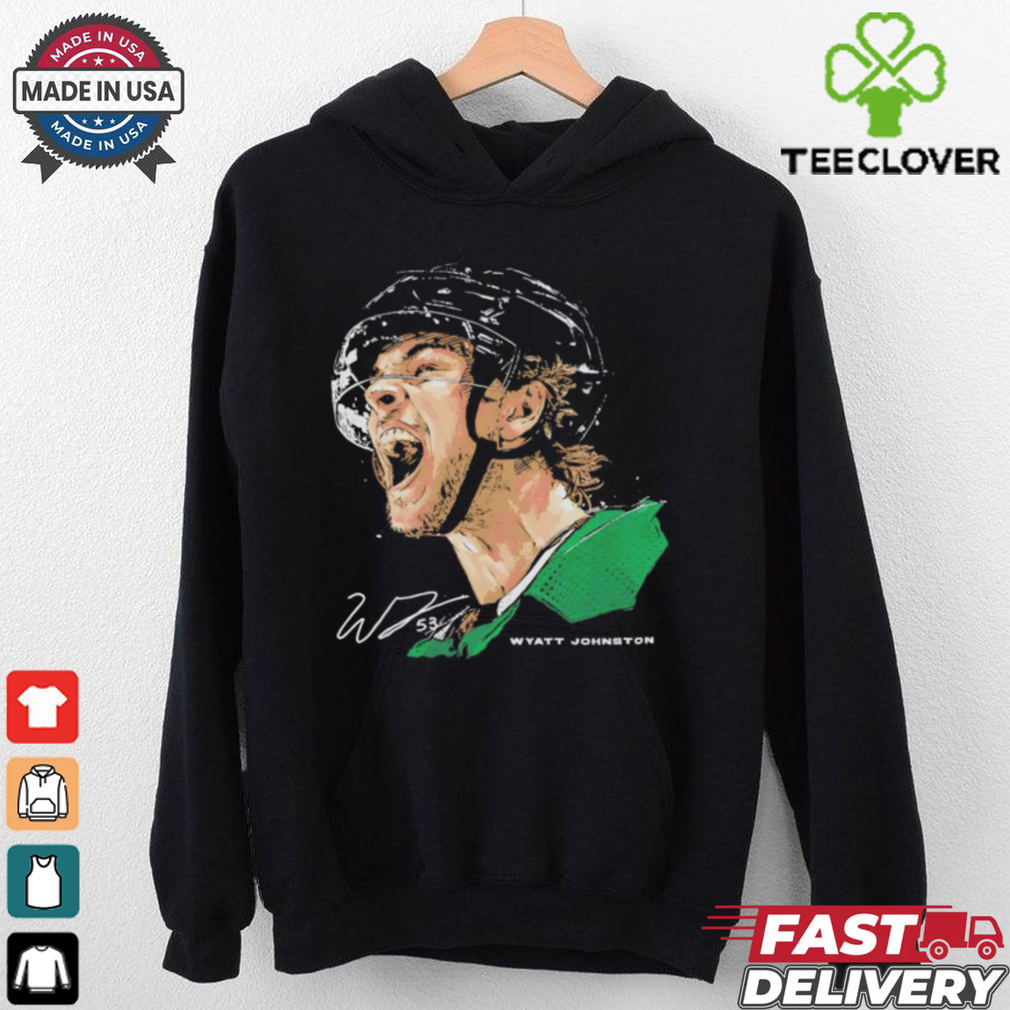 Wyatt Johnston Dallas Stars NHL hockey scream signature vintage shirt Wyatt Johnston Dallas Stars NHL hockey scream signature vintage shirt