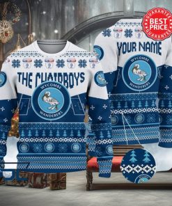 Wycombe Wanderers FC EFL Logo Custom Name Ugly Sweater Christmas
