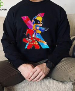 X Men cartoon and Deadpool chibi cute shirt