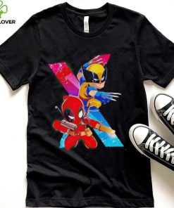 X Men cartoon and Deadpool chibi cute shirt