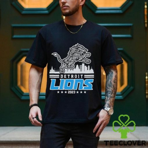 Detroit Lions Logo Players Name 2023 Skyline Shirt