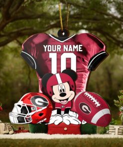 Ncaa Georgia Bulldogs Mickey Mouse Christmas Ornament Custom Your Name And Number