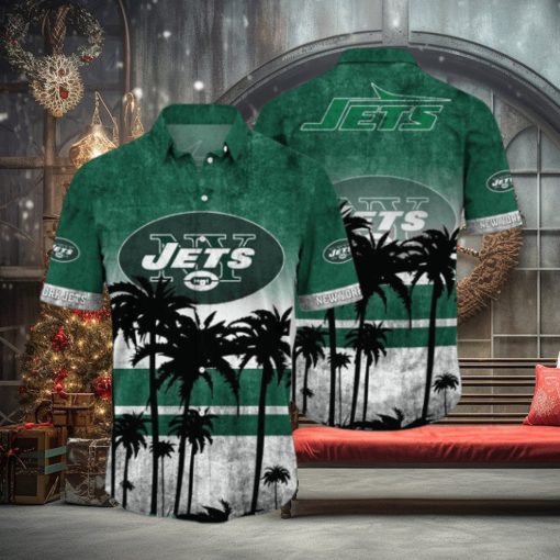 New York Jets Logo Coconut Tropical Hawaiian Shirt Beach Gift For Fans