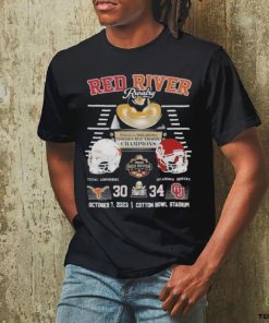Red River Rivalry Texas Vs Oklahoma Golden Hat Trophy Champions Texas Longhorns 30 Oklahoma Sooners 34 October 7 2023 Cotton Bowl Stadium Shirt 3 Red River Rivalry Texas Vs Oklahoma Golden Hat Trophy Champions Texas Longhorns 30 Oklahoma Sooners 34 October 7 2023 Cotton Bowl Stadium Shirt