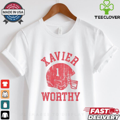 Xavier Worthy Kansas City Chiefs NFL football helmet font vintage shirt