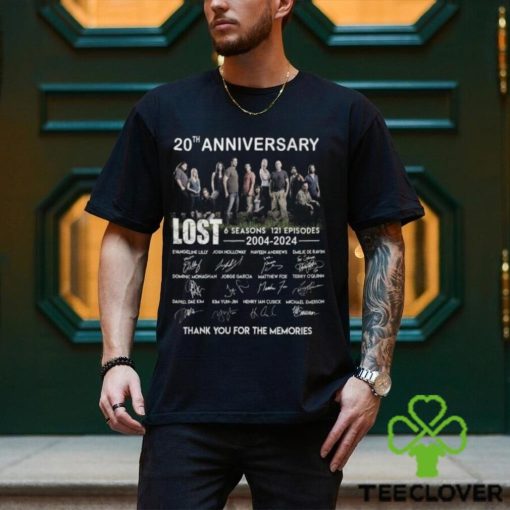 20th Anniversary LOST 6 Seasons 121 Episodes 2004 2024 Thank You For The Memories T Shirt